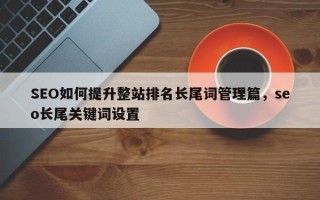 SEO如何提升整站排名长尾词管理篇，seo长尾关键词设置