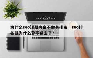 为什么seo短期内会不会有排名，seo排名赚为什么登不进去了？