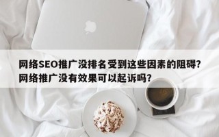 网络SEO推广没排名受到这些因素的阻碍？网络推广没有效果可以起诉吗？