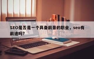 SEO是否是一个具备前景的职业，seo有前途吗?