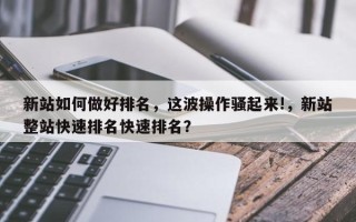 新站如何做好排名，这波操作骚起来!，新站整站快速排名快速排名？
